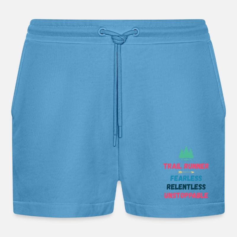 Trail Runner - Intrépide. Implacable. Imparable. - Short bio décontracté court fabriqué en UE -  Sol Blue