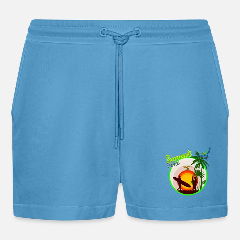 Sommerzeit - Organic Relaxed Cropped Shorts Made in EU - Sol Blue