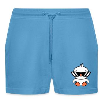 Bird Sunglasses Cool Black Glasses Coolness - Organic Relaxed Cropped Shorts Made in EU -  Sol Blue - Front