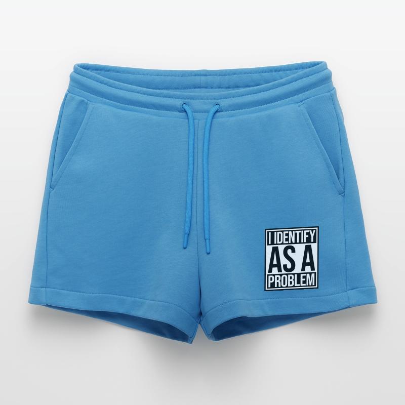 I Identify as a Problem Statement Frech Rebellisch Organic Relaxed Cropped Shorts Made in EU