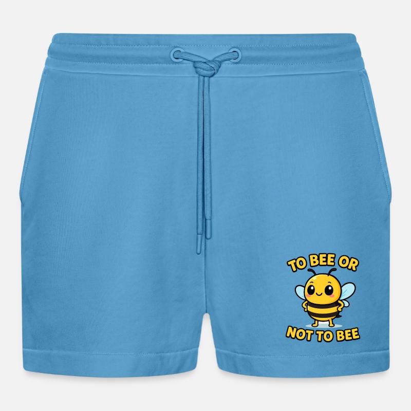 Biene oder nicht Biene - Organic Relaxed Cropped Shorts Made in EU -  Sol Blue