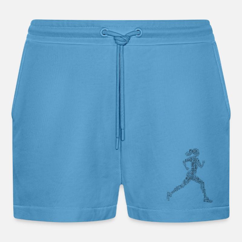 Geschenkidee für eine Running mit Running - Organic Relaxed Cropped Shorts Made in EU -  Sol Blue