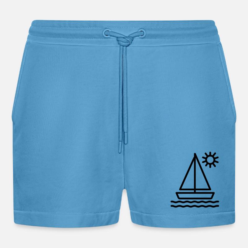 Segelschiff - Organic Relaxed Cropped Shorts Made in EU - Sol Blue