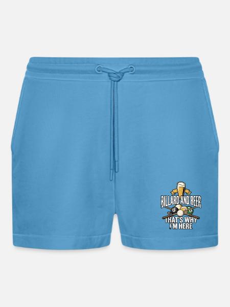 Billard Und Bier - Organic Relaxed Cropped Shorts Made in EU - Sol Blue