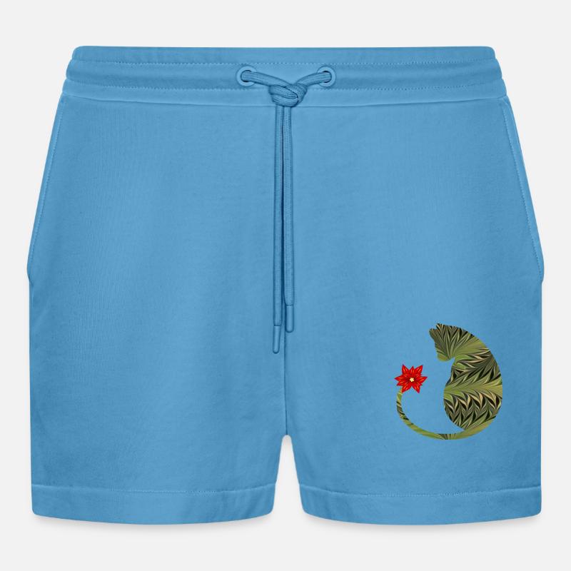 chat avec fleur e 101 - Short bio décontracté court fabriqué en UE -  Sol Blue