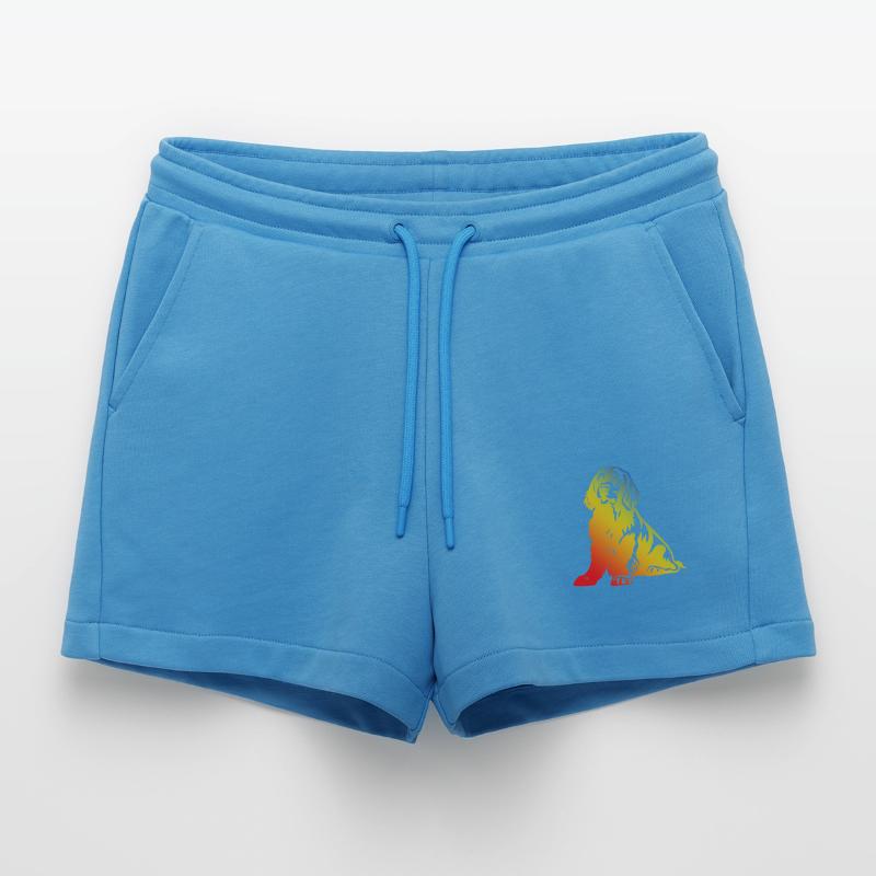 Cocker Spaniel Dog Multicolored Organic Relaxed Cropped Shorts Made in EU