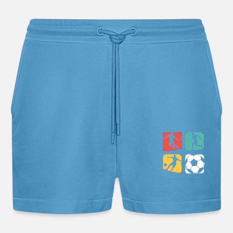 Fussball Design - Junge & Mädchen - Organic Relaxed Cropped Shorts Made in EU -  Sol Blue