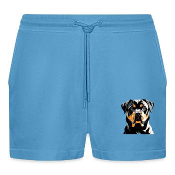 Rottweiler - Pet Dog Sticker - Organic Relaxed Cropped Shorts Made in EU -  Sol Blue - Vorne