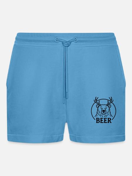 Beer - Organic Relaxed Cropped Shorts Made in EU - Sol Blue
