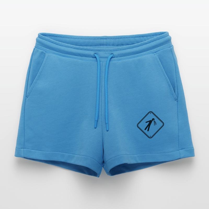 shield caution note vomit vomit Organic Relaxed Cropped Shorts Made in EU