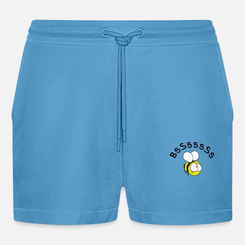 bee - Organic Relaxed Cropped Shorts Made in EU -  Sol Blue