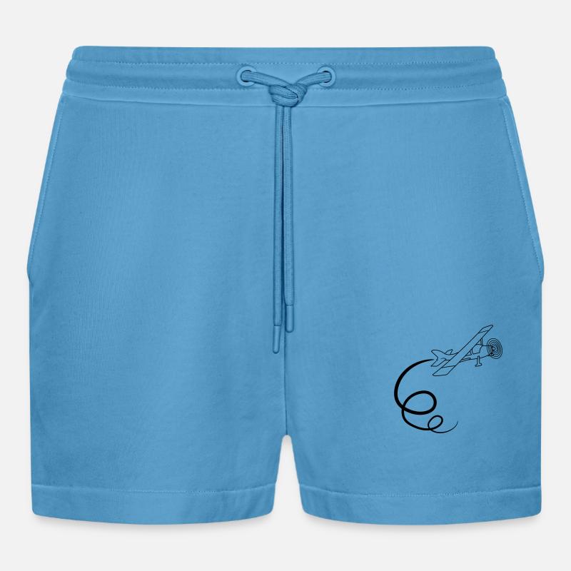 looping kunstflug kunstflieger propeller kleinflug - Organic Relaxed Cropped Shorts Made in EU -  Sol Blue