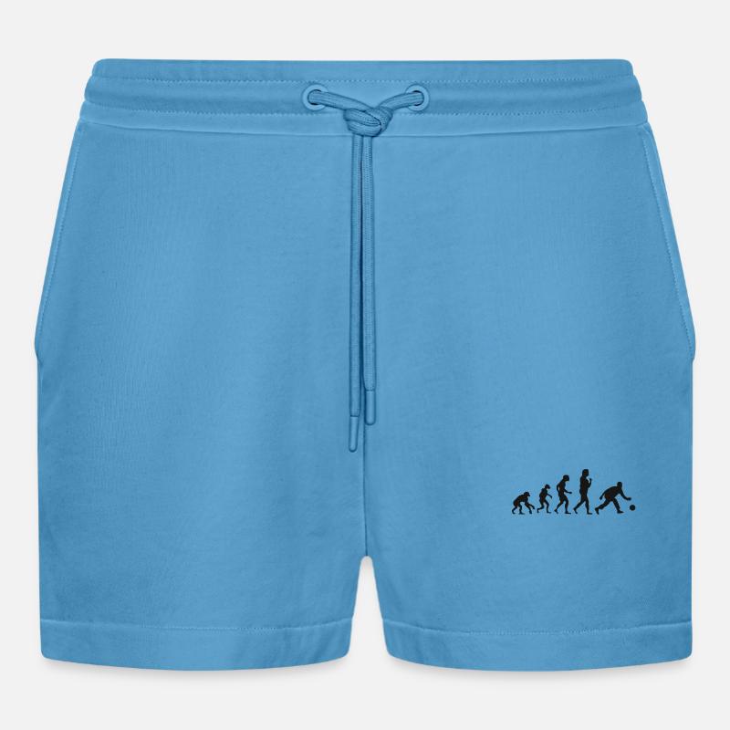 Kegel Evolution Bowling Entwicklung - Organic Relaxed Cropped Shorts Made in EU -  Sol Blue