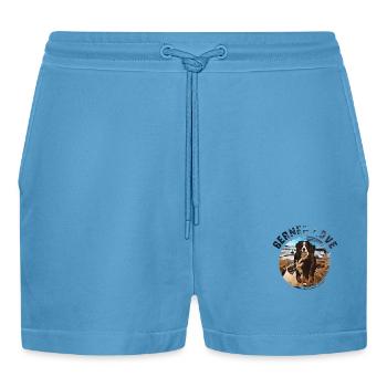 Bernese mountain dog - Organic Relaxed Cropped Shorts Made in EU -  Sol Blue - Front