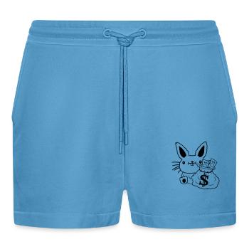 Geldsack reicher Osterhase Geldscheine - Organic Relaxed Cropped Shorts Made in EU -  Sol Blue - Vorne