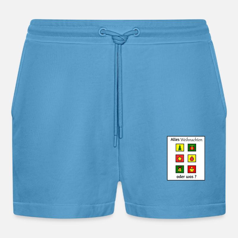 Alles Weihnachten oder was - Organic Relaxed Cropped Shorts Made in EU -  Sol Blue