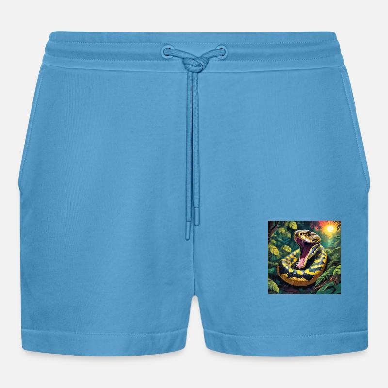 Serpent python - Short bio décontracté court fabriqué en UE -  Sol Blue