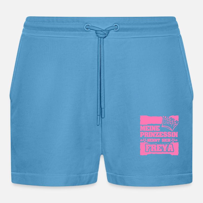 Freya als Mädchenname - Organic Relaxed Cropped Shorts Made in EU - Sol Blue