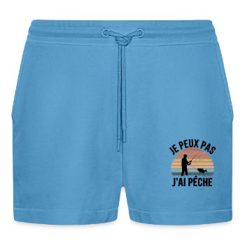 I can't, I sinned - Organic Relaxed Cropped Shorts Made in EU -  Sol Blue - Front
