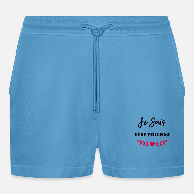 Ich bin Mutter - Organic Relaxed Cropped Shorts Made in EU -  Sol Blue