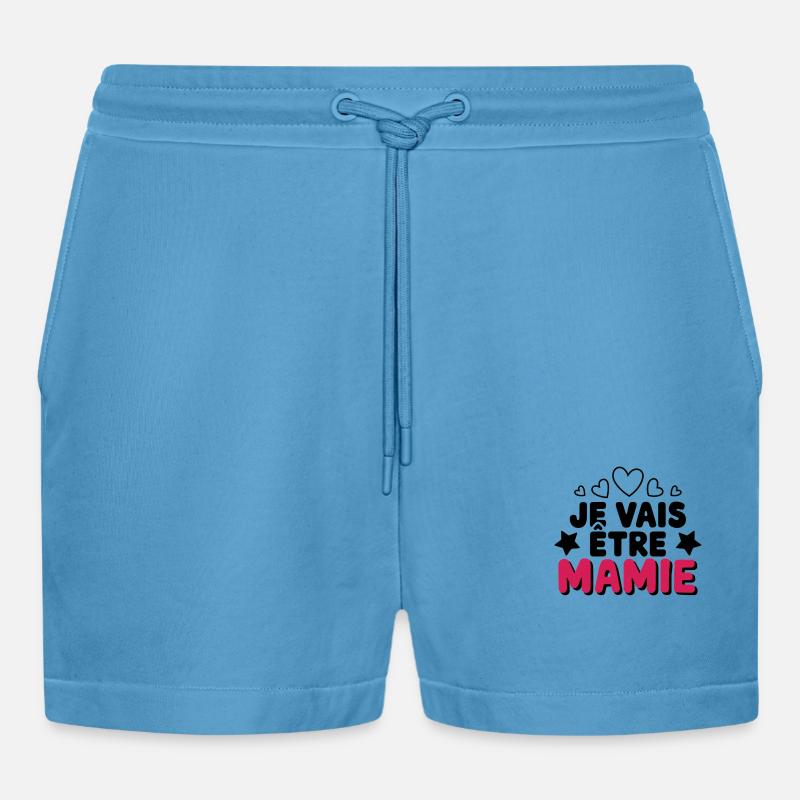 Ich werde Oma sein - Organic Relaxed Cropped Shorts Made in EU - Sol Blue