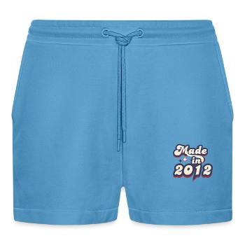 Made in 2012 retro - Organic Relaxed Cropped Shorts Made in EU -  Sol Blue - Front