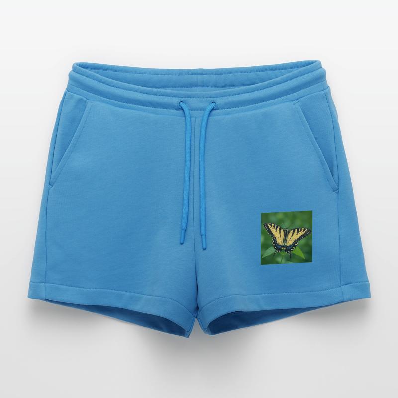Eastern Tiger swallowtail Organic Relaxed Cropped Shorts Made in EU