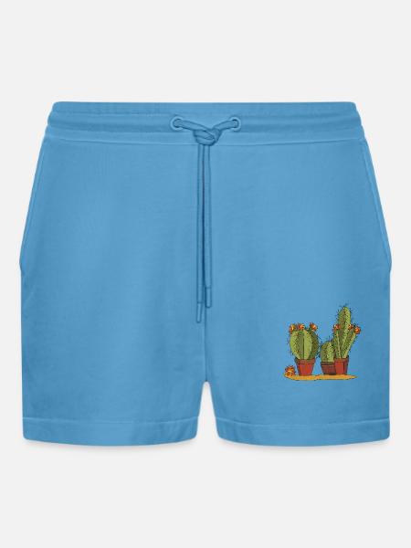 Blumen - Organic Relaxed Cropped Shorts Made in EU -  Sol Blue
