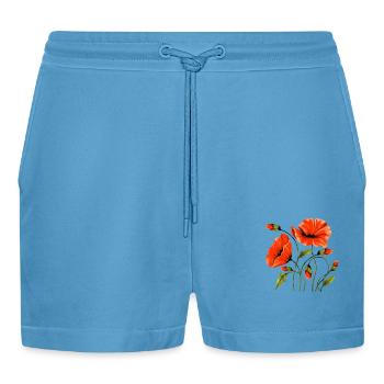 Blumen - Organic Relaxed Cropped Shorts Made in EU -  Sol Blue - Vorne