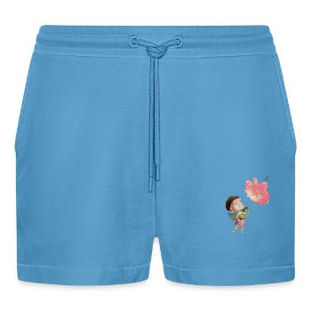 Zauberhafte Fee mit Pfingstrose - Organic Relaxed Cropped Shorts Made in EU -  Sol Blue - Vorne
