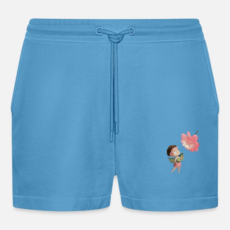 Fée magique avec pivoine - Short bio décontracté court fabriqué en UE -  Sol Blue