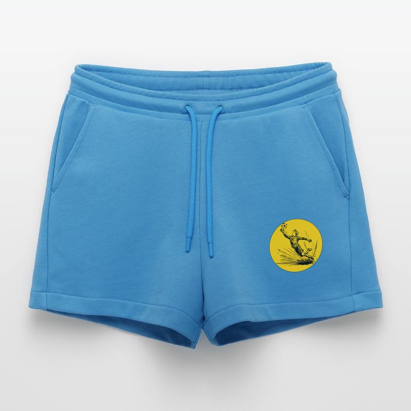Torwart (schwarz-gelb) Organic Relaxed Cropped Shorts Made in EU