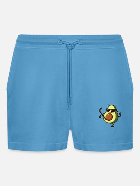 Avocado Karate - Organic Relaxed Cropped Shorts Made in EU - Sol Blue