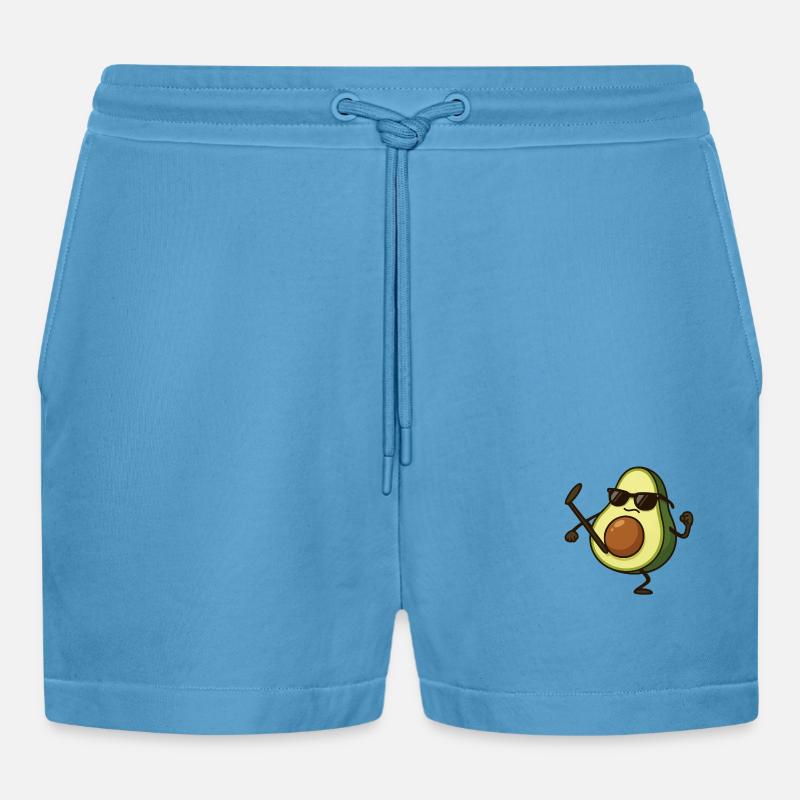 Avocado Karate - Organic Relaxed Cropped Shorts Made in EU -  Sol Blue