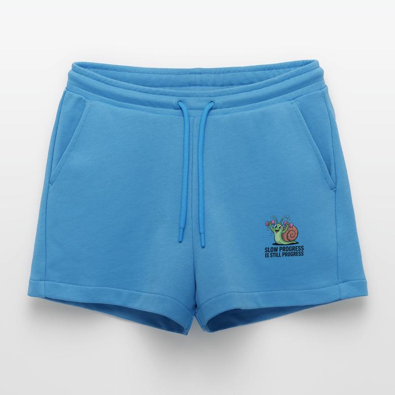 Un progrès lent est toujours un progrès Short bio décontracté court fabriqué en UE