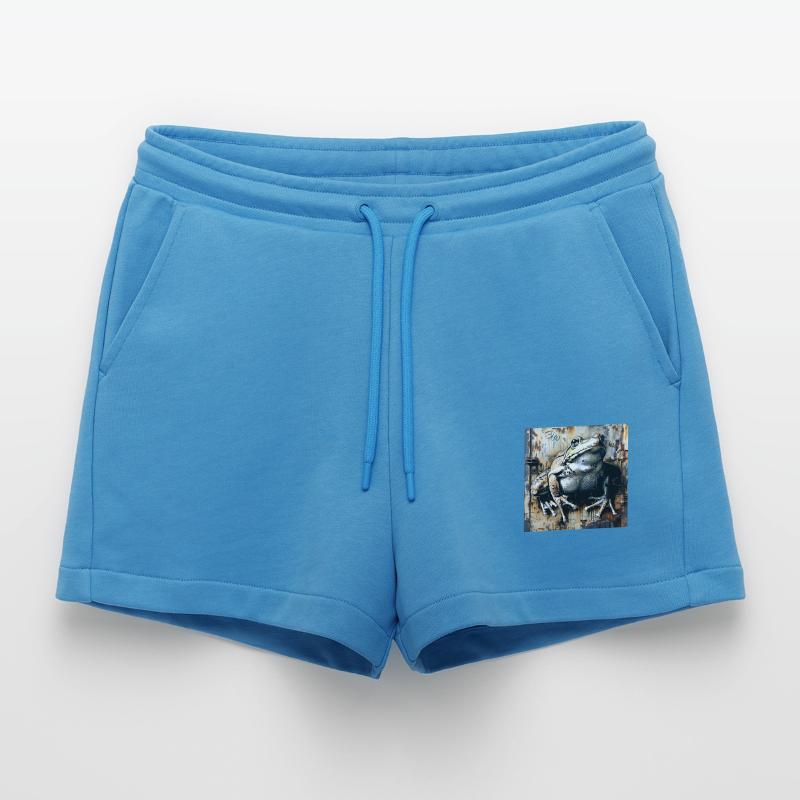 Graffiti Toad Toad Frog Rust Metal Urban Organic Relaxed Cropped Shorts Made in EU