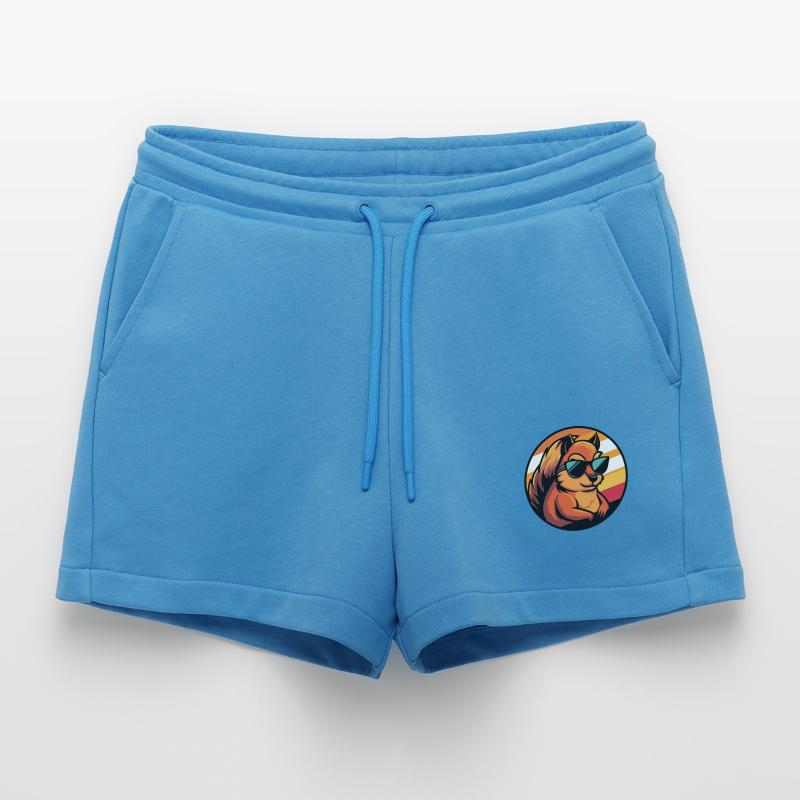 Squirrel Comic Cool Organic Relaxed Cropped Shorts Made in EU