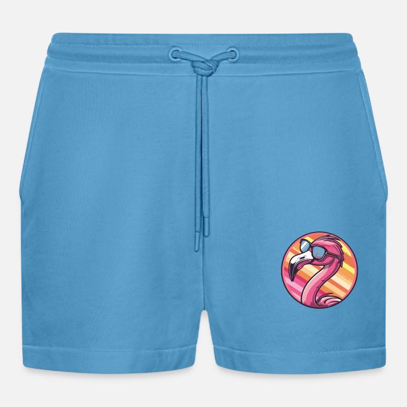 Flamingo Bande Dessinée Cool - Short bio décontracté court fabriqué en UE - Sol Blue
