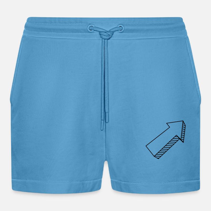 Pfeil in 3D - Organic Relaxed Cropped Shorts Made in EU -  Sol Blue