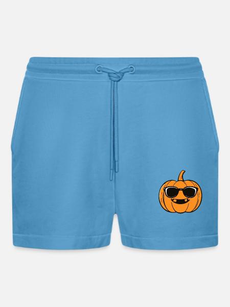 Pumpkin Halloween Autumn Cool - Organic Relaxed Cropped Shorts Made in EU -  Sol Blue