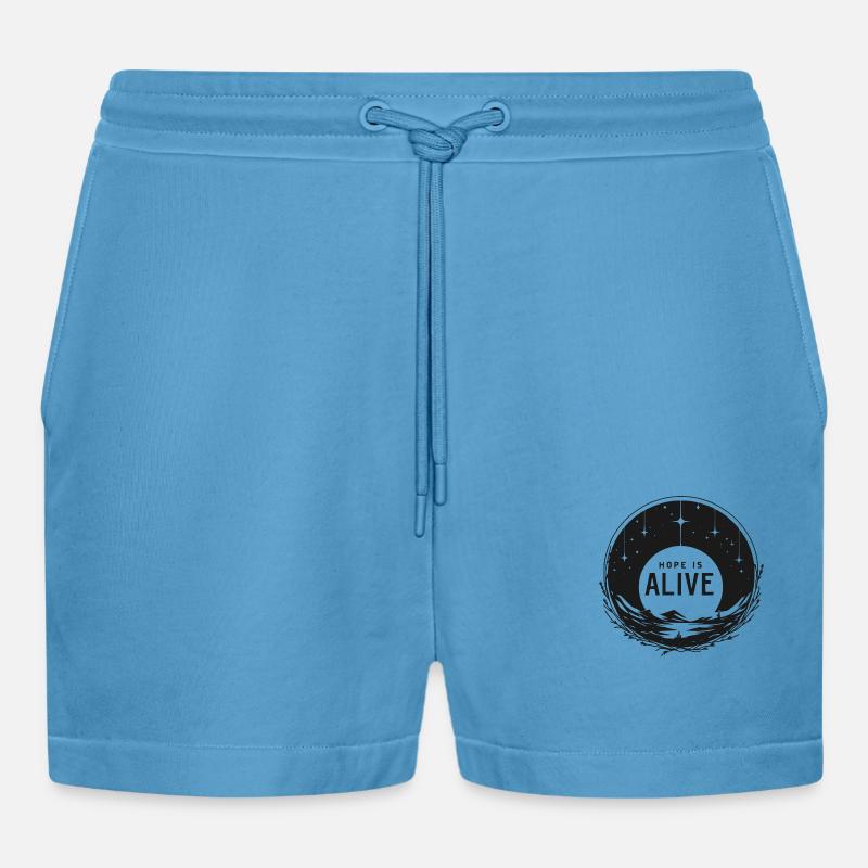 Hope is Alive - Organic Relaxed Cropped Shorts Made in EU -  Sol Blue