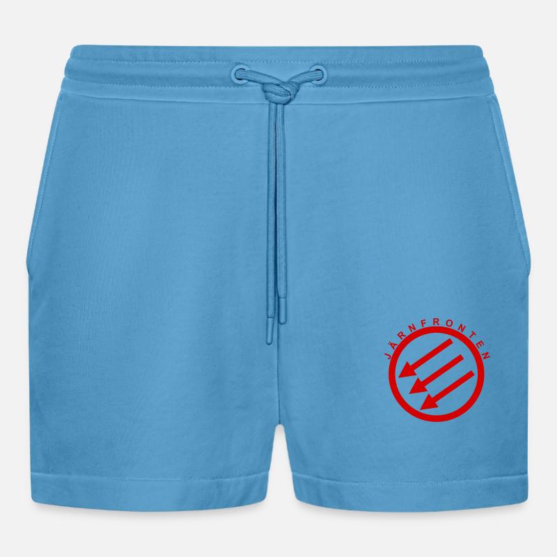 Järnfronten / Eiserne Front / Iron Front - Organic Relaxed Cropped Shorts Made in EU -  Sol Blue