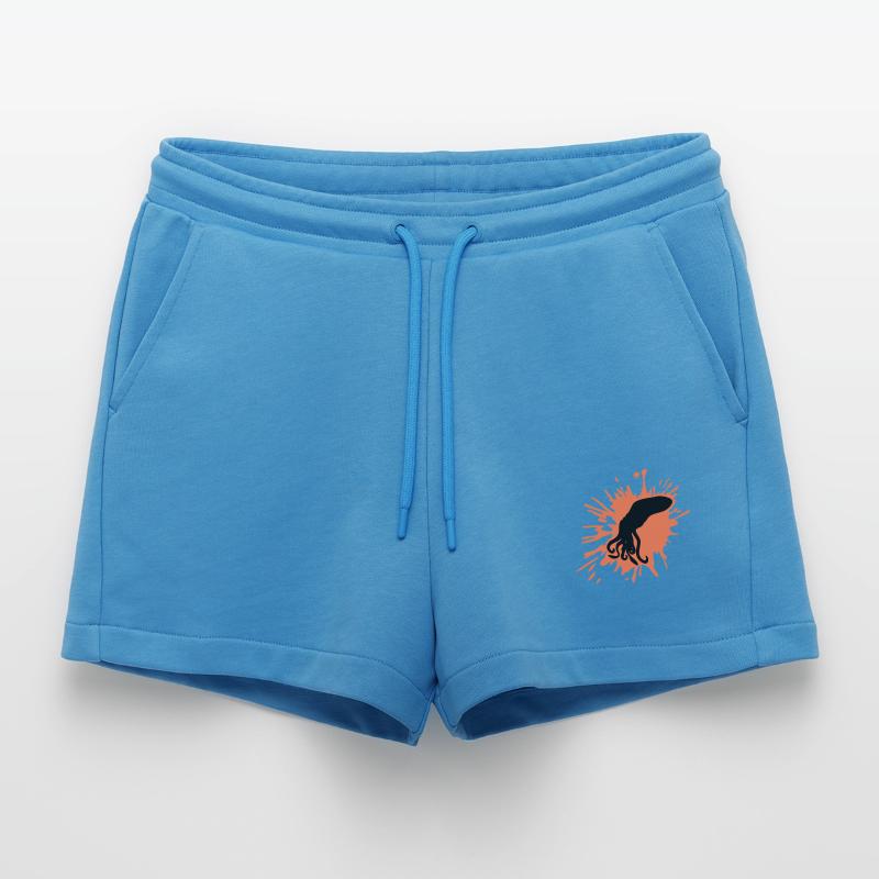 Octopus Paint Blobs Octopus Drops Graffiti Blobs Organic Relaxed Cropped Shorts Made in EU