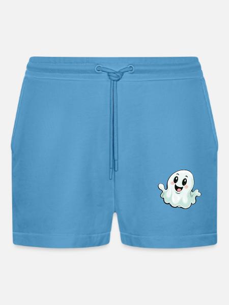 ghost funny - Organic Relaxed Cropped Shorts Made in EU -  Sol Blue