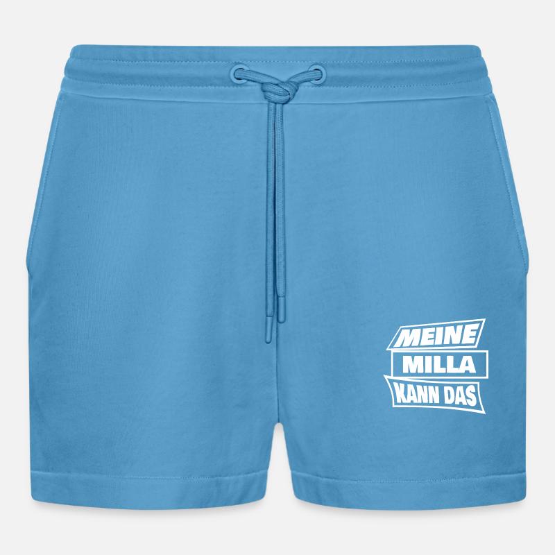 Gift for Milla - Organic Relaxed Cropped Shorts Made in EU - Sol Blue