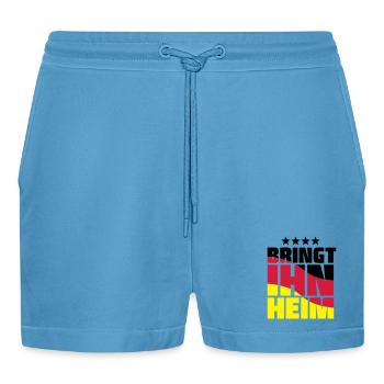 ramener à la maison! Trophée de la Coupe du Monde - Short bio décontracté court fabriqué en UE -  Sol Blue - Devant