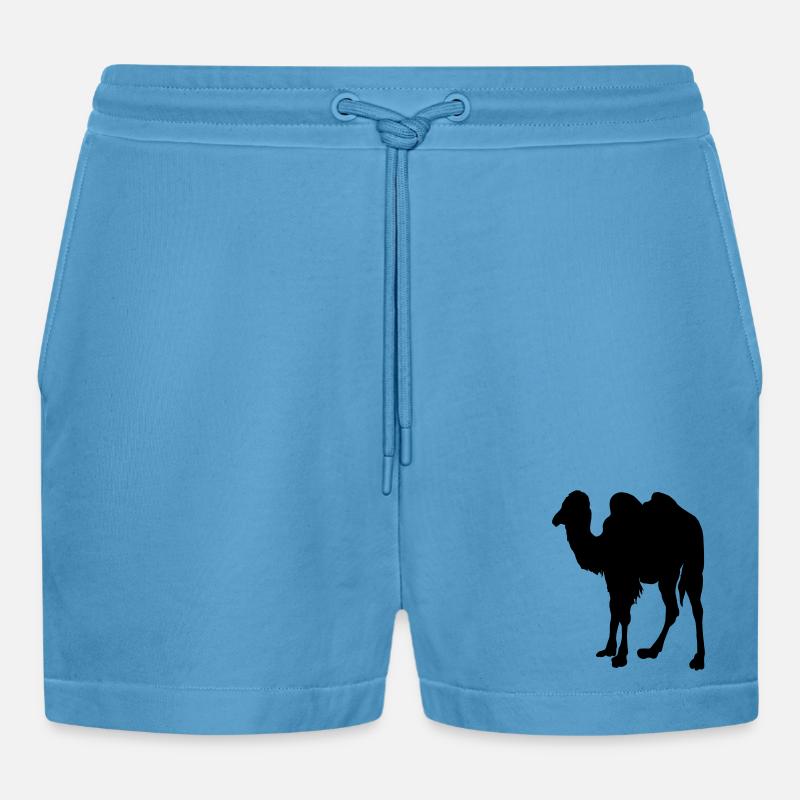 Kamel, Kamel - Organic Relaxed Cropped Shorts Made in EU -  Sol Blue