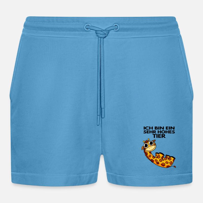 Teamleiter Giraffe Trainer Leitung Chef - Organic Relaxed Cropped Shorts Made in EU - Sol Blue