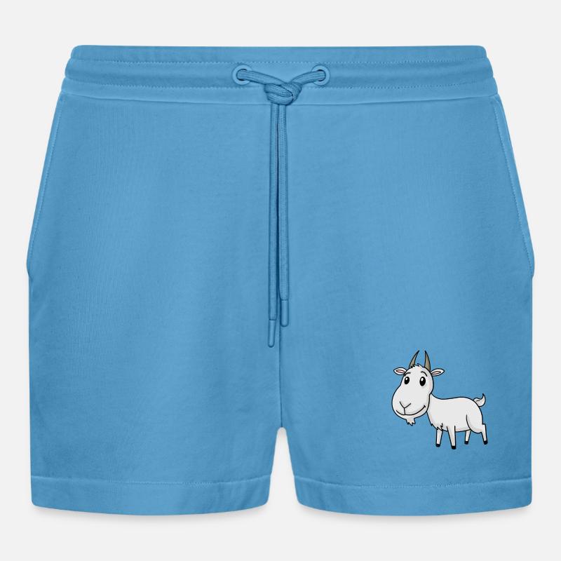 Ziege Niedlich - Organic Relaxed Cropped Shorts Made in EU - Sol Blue