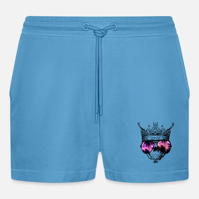 Hipster Skull King - Short bio décontracté court fabriqué en UE - Sol Blue